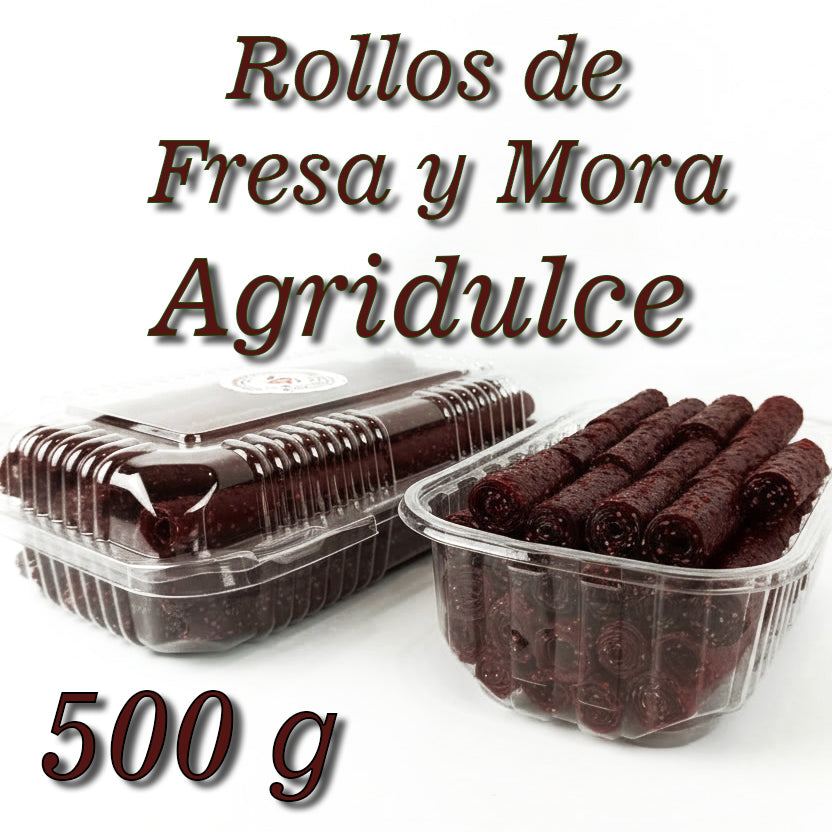 Rollos de Fresa y Mora Agridulce 500 g